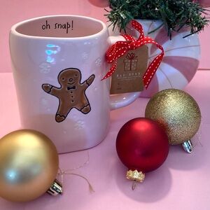 NWT Rae Dunn “Oh Snap!” Pink Gingerbread Mug